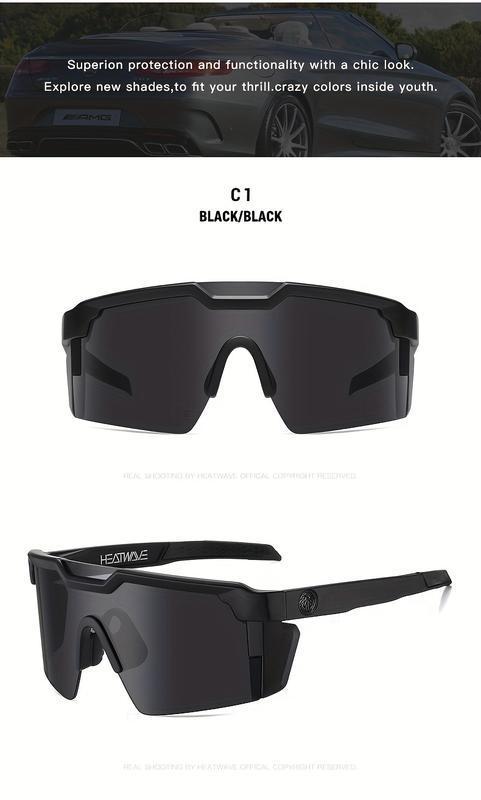 New High Quality Photochromic Sunglasses (C1)  Square Single-Lens Design, Unisex Cycling Shades, UV400 Protection, Z87+ Certified