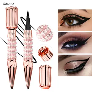 YANQINA Royal Scepter Liquid Eyeliner Waterproof Smudge-Proof Intense Black 24HR Long-Lasting Rose Gold Luxury Eye Makeup with Precision Fine Tip