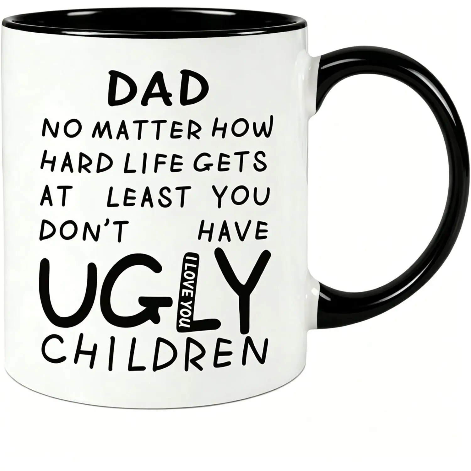 Fathers Day Dad Gifts from Daughter Son Wife: 11oz Funny Coffee Mug for Dad Unique Birthday Gifts for Father Husband Men Him Personalized Christmas Anniversary Retirement Presents for Daddy Stepfather