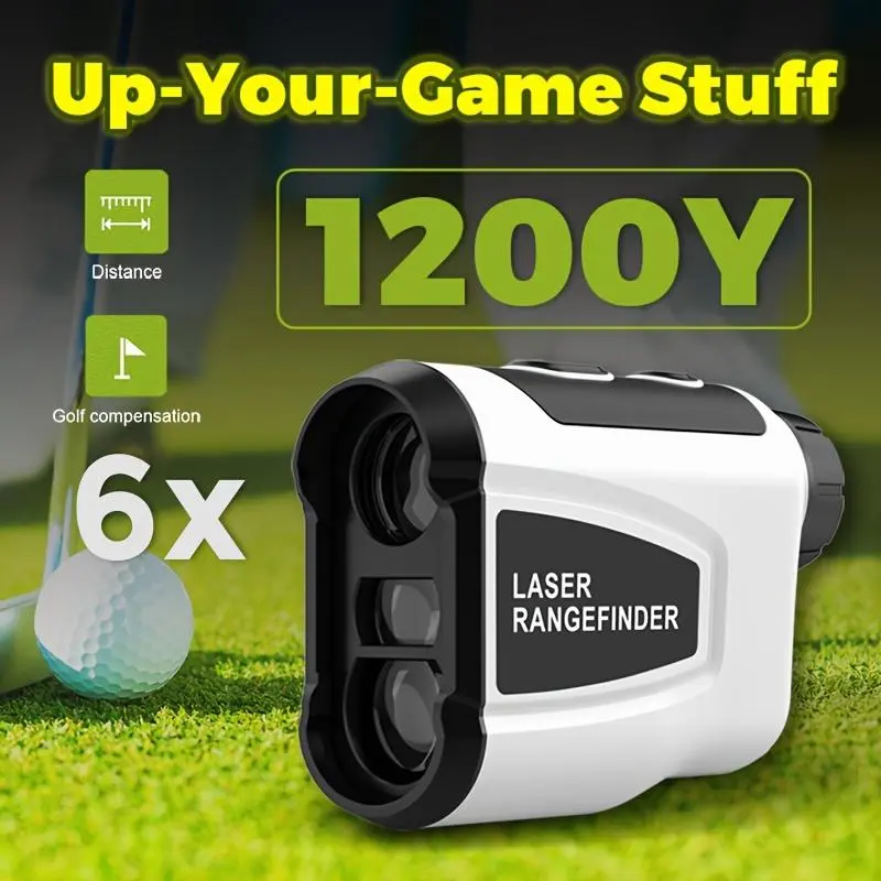 1200 Yard Laser Rangefinder for Golf, Excellent Equipment to Enhance Your Game - 6X Magnification, Slope Compensation, HD Rechargeable, High Precision Flag Lock, Quick Positioning, Anti-Vibration, USB Charging, White, Golf Additions, Stylish Design