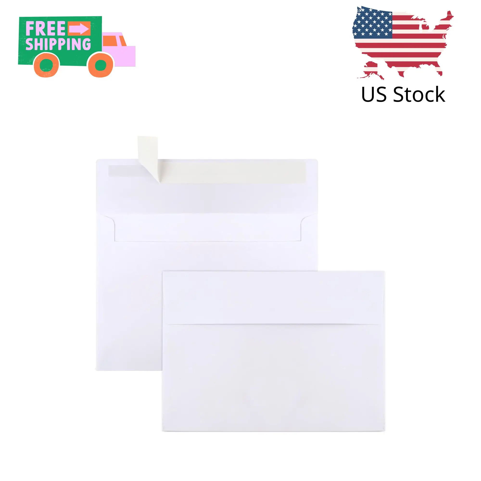 50 Packs 5x7 Envelopes, White A7 5x7 Envelopes for Invitations