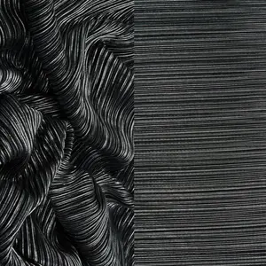 100% Poly Bodre Fabric With Foil/Pleated Jersey print