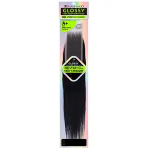 Shake N Go Glossy A+ 100% Remy Human Hair 2X6 HD Lace Closure - YAKY STRAIGHT 10/12"