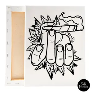 Puff Pass- Fourtwenty Puff and Paint Sketched Canvas