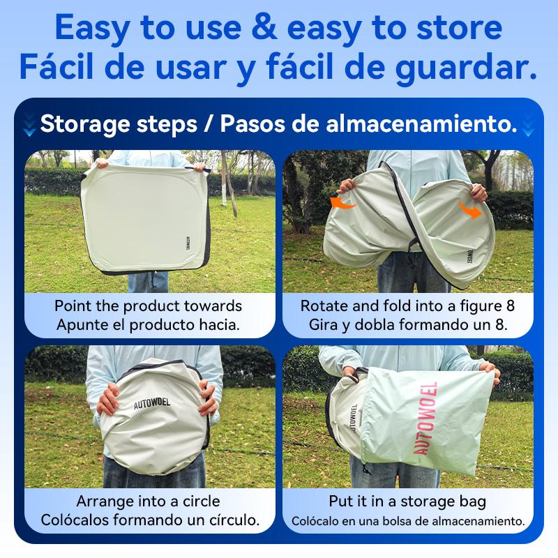 2026 Latest foldable car windshield sunshade,thickened design privacy shield, effectively blocks UV Rays, suitable for sedans, SUVs, and MPVs,Graphene,Please specify the vehicle model, size, and color in the order notes.