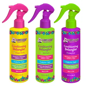 Piggy Paint Dreamy Detangler 3-pack - Pineapple Banana, Green Apple, Funky Fruit Scented Detangler for Smooth, Shiny Hair - Cruelty-Free & Vegan - 8.5 fl. oz. Each