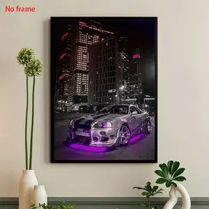 Car Pattern Unframed Painting, Creative Artistic Wall Art, Wall Decor for Home Living Room Bedroom Office, Perfect Gift, Ornaments, Decoration