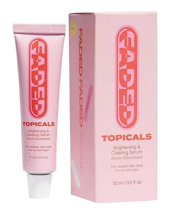 Topicals Faded Brightening and Clearing Serum  Reduces Discoloration Post-Blemish Marks Scars Spots Contains Kojic Acid Niacinamide Dermatologist-tested Vegan Cruelty-Free Fl Oz