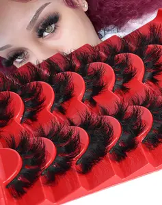 Strip Lashes That Look Like Lash Clusters 12-20mm 80D Volume False Eyelashes Wispy Soft Curly Eye Lashes 7 Pairs Waterproof Faux Mink Lashes Big Personality Red Box Lashes, by Allureza