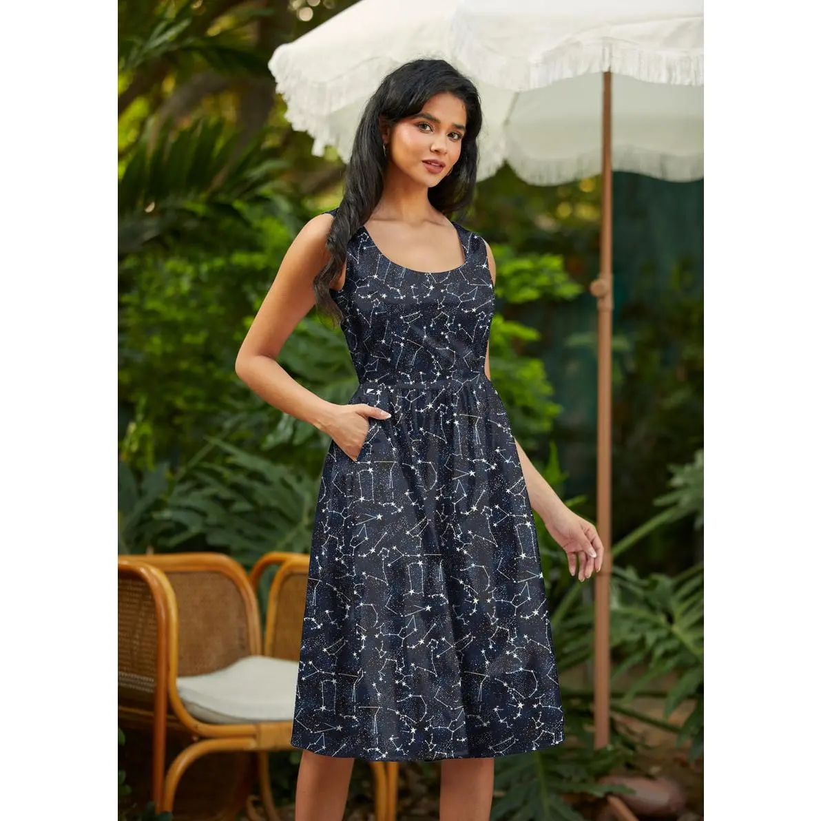 Glow in the Dark Constellations Fit & Flare Dress