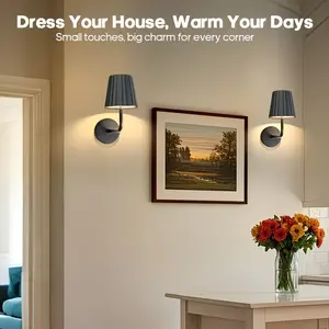 Touch Control LED Wall Light Set, Decorative Wall Light, USB Metal Wall Lamp, Battery Operated, Remote Control, Dimmable, Timer, 3 Color Temperatures