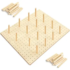 3 Pcs Adjustable Wooden Pegboard Drawer Organizer with 32 Pegs, Wood Peg Board Drawer Shelf Organizer for Kitchen Dishes Plates Pots Containers Cookware Utensils, 20.98 x 5.91 in