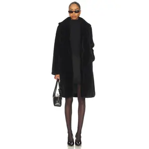 Unreal Fur Raven Coat in Black