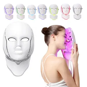 7 Color LED Facial Beauty Machine Photon Face Neck Therapy, 7 Modes LED Mask Light Therapy Home Skincare, Professional Skin Care Device, Face Lifting Device