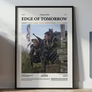 Edge of Tomorrow Poster, Tom Cruise Poster, Emily Blunt Poster, Doug Liman Film Edge of Tomorrow Print, Cult Sci-Fi Movie Wall Decor Idea