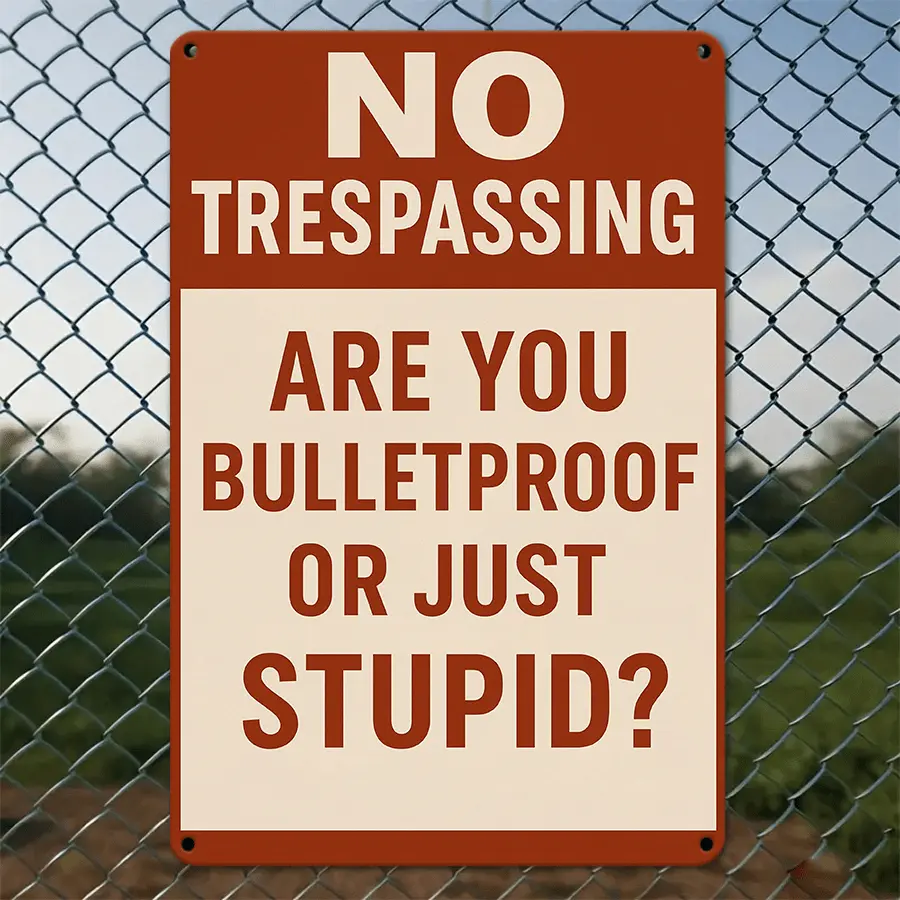 1-Piece Rectangular Decorative Plaque - Hanging Metal Wall Sign with Printed No Trespassing Text, Outdoor Plaques for Home Decor, Living Rooms