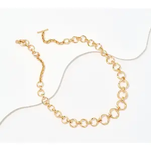 Christian James by Scott Grimes 14K Clad Ripple 18" Circle Link Necklace, 39.0g