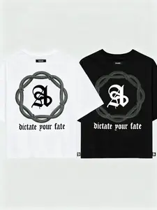 ANANKE Dictate Your Fate Heavyweight Cropped Tee - 100% Cotton Short Sleeve Ribbed Crew Neck Casual Streetwear Top Breathable Womenswear