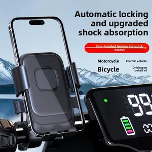 Motorcycle Rearview Mirror Phone Holder, Outdoor Cycling Shockproof Bike Navigation Stand, Electric Scooter Mountain Bike GPS Mount