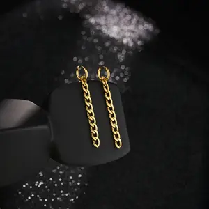 Elegant Chain Style Earring Non Tarnish Stainless Steel 18k Gold Plated Durable Fashion Jewelry for Women Gift Choice
