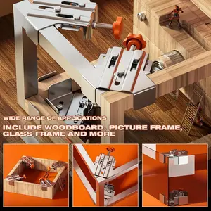 2pcs Stainless Steel 90 Degree Corner Clamp,Adjustable Corner Clamps for Woodworking, Open Type and Closed Type Right Angle Clamp Fixing Tool for Wood, Metal，Adjustable Swing Jaw for Woodworking, Welding & Photo Framing. Rust-Resistant & Secure Grip