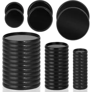 36 count (2",/8",1") Black Discbound Discs Plastic Binder Rings Expansion Discs Notebooks Planner Discs Binder Accessories Disc Binder System Book Binding Discs for Planner Scrapbooking (Black)