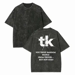 Vintage Washed Graphic T-Shirt for Women and Men, Oversized Double Sided Print Tee, Casual Loose Fit Short Sleeve Streetwear Shirt, Acid Wash Summer Top, Urban Fashion Graphic T-Shirt for Daily Wear