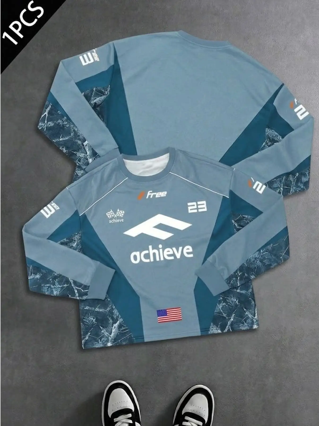 Men's Autumn Winter Comfortable Versatile Stylish Branch Ball Jersey, Trendy Sports Wear, Casual Fashion for Men, Sports Top, Sporty Sports Top