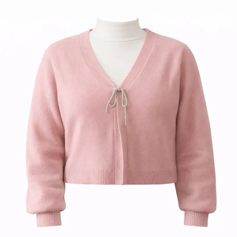 Light pink business baddie sweater with silicon g shining tie