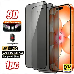 Privacy Screen Protector for iphone 16/15/14 , Anti-spy privacy Tempered Shockproof Screen Protector Military-Grade Shatterproof Protection 9H Scratch Resistance Fingerprint Resistant screen protector outdoorfun HD fathersdaygiftideas