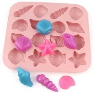 Food-grade eco-friendly silicone handmade DIY molds, homemade handmade ocean shell soap molds, handicraft molds