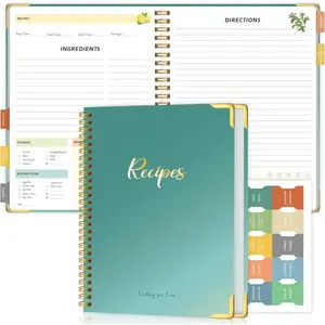 Recipe Book to Write in Your Own Recipes, Blank Cookbook with 175 Pages for Family Cooking Lover, Recipe Notebook with Tab Sticker Sheets, Recipe Journal, Hardcover, 7.5" x 9.5"