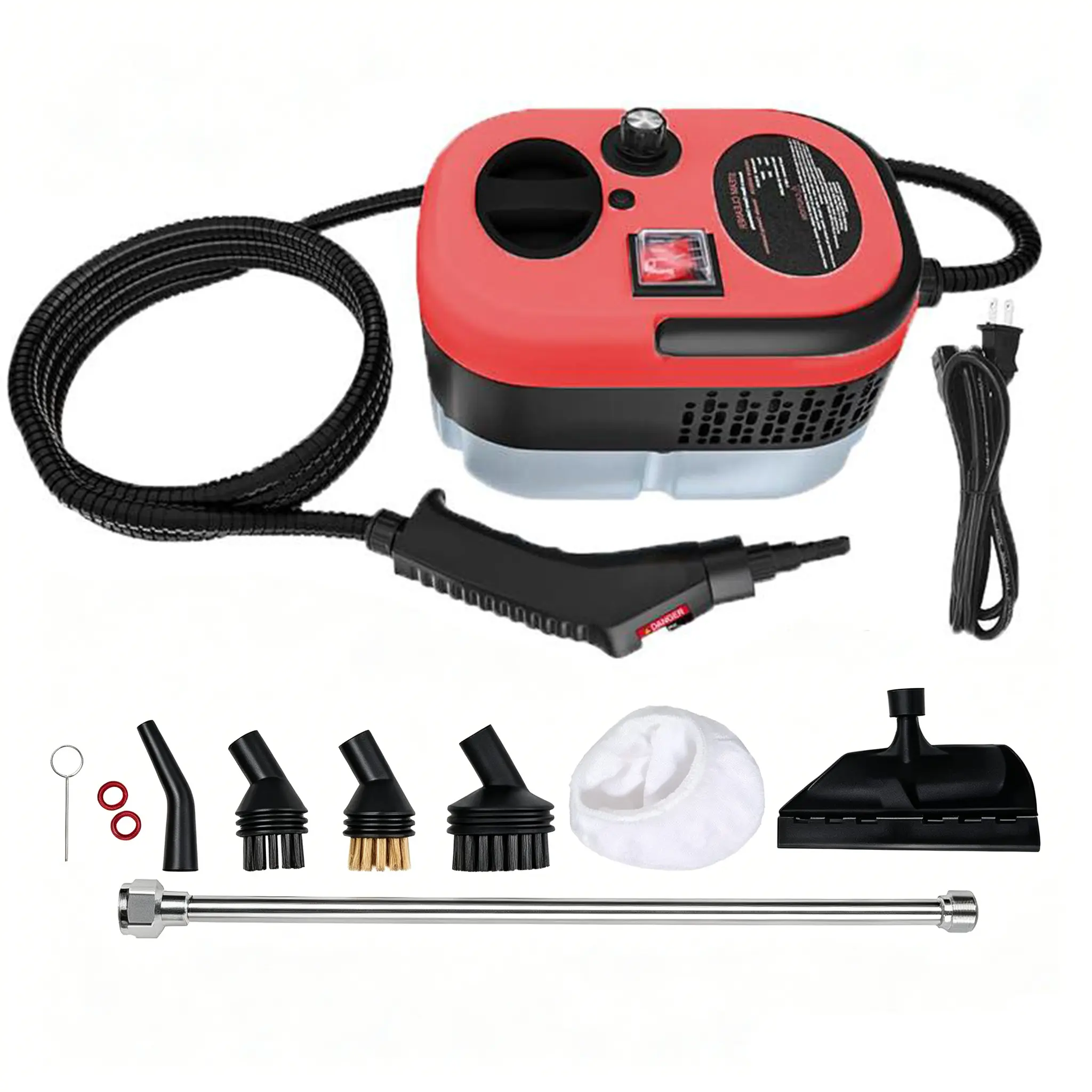 DauHor Compact Corded Device Multifunctional Steam Cleaner - 2500W High-Pressure, Adjustable Levels, Fast Heat-Up, 14 Accessories, Standard Plug, Kitchen-Car Ready for Household Use