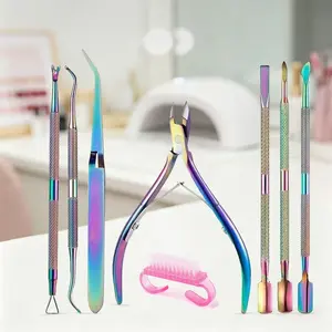 8-Piece Stainless Steel Dead Skin Remover Kit, Cuticle Exfoliator, Hand and Foot Callus Trimmer, Nail Art Tools for Manicurists, Home Use Beauty Accessories