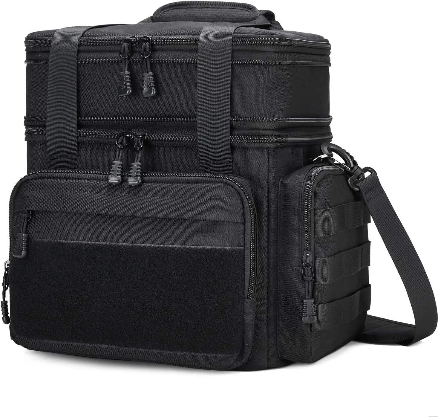 Gafetrey Tactical Lunch Box for Men Insulated Thermal Bag with 6 Pockets Leakproof Waterproof Cooler for Work Office Camping Travel Black