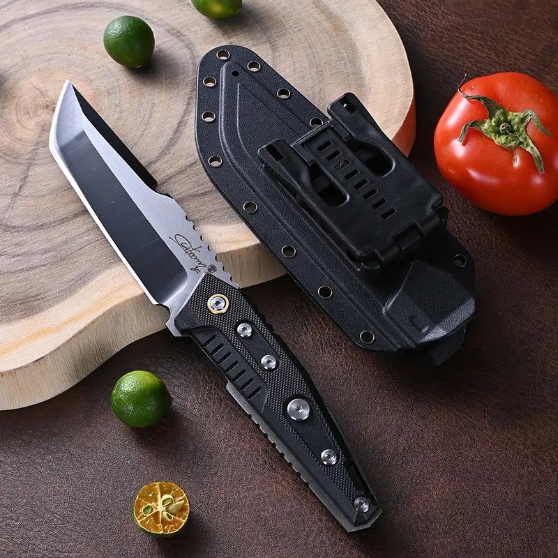 Multifunctional Straight Knife - High-Hardness Stainless Steel Blade, Non-Slip Textured Handle, Hard Sheath, Portable Multifunctional Knives for Outdoor Camping, Kitchen Meal Prep, Multi Functional Knives