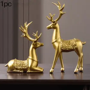 Luxury Deer Decoration, Opening Gift, Home Entrance, Wine Cabinet, TV Cabinet, High-End Art Piece, Elegant Decorative Item