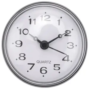7cm Round Black Waterproof Kitchen Wall Clock with Rubber Suction Cup - Household Appliance Accessory for Bathroom, Daily Use
