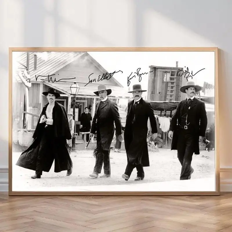 [NO FRAME] Vintage Tombstone Movie Poster, Wyatt Earp, Doc Holliday & Earp Brothers Walking Scene, Classic Western Wall Art, Aesthetic Print
