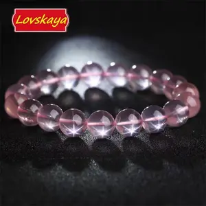 Lovskaya AAA Grade Starlight Rose Quartz Natural Crystal Bead Bracelet for Adults - Elegant & Fashionable Unisex Jewelry for Various Occasions