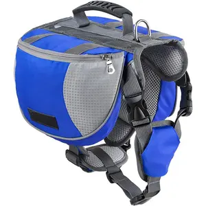 Adjustable Service Dog Supply Backpack Saddle Bag for Camping Hiking Training