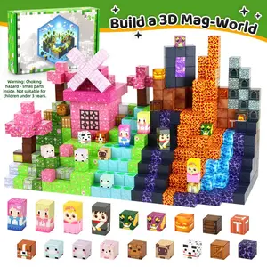 108pcs Magnetic Building Blocks Set, Build Mine Magic Gate + Castle, Stem Sensory Outdoor Toy for Kids Aged 3+, Creative Game, Creative Play