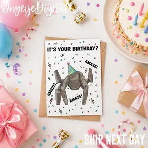 It's Your Birthday Rocky the Alien Birthday Card, Project Hail Mary Fan Art, Sci Fi Fandom