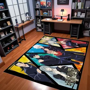 Jujutsu Kaisen Collage Rug | Anime Fan Room Decor | Washable Non-Slip Carpet | Gift for Otaku | Manga Gamer Mat | Japanese Decor Gift