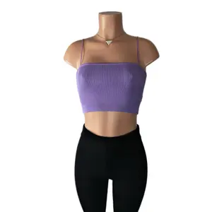 Basic Crop Top - Final Sale primark seamless tops Square Neck Nylon Womenswear Casual Comfortable