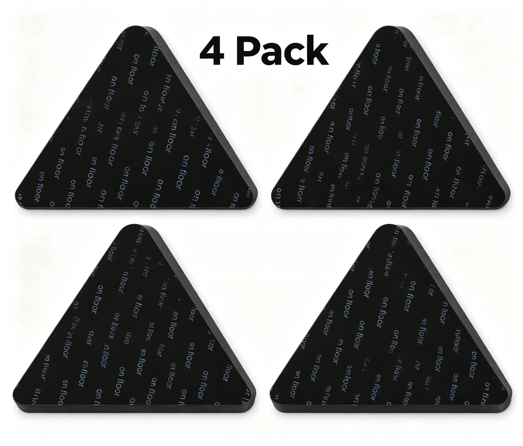 4 Pack Triangle Rug Gripper Anti Slip Tape, Reusable Washable Rug Corner Stickers, Non Slip Rug Pad Adhesive Grips for Bathroom Mat, Area Rug, Shower Mat to Prevent Curling & Sliding