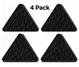 4 Pack Triangle Rug Gripper Anti Slip Tape, Reusable Washable Rug Corner Stickers, Non Slip Rug Pad Adhesive Grips for Bathroom Mat, Area Rug, Shower Mat to Prevent Curling & Sliding