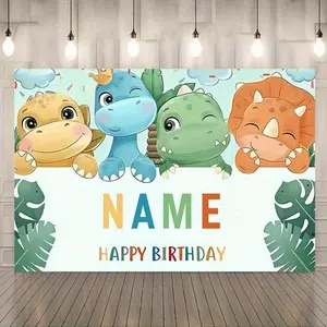 Tapestry Dinosaur Party Backdrop Cute Animal Theme Wall Hanging Photography Background for Birthday Celebration Photo Booth Room Decor Indoor Outdoor Home Decoration Polyester