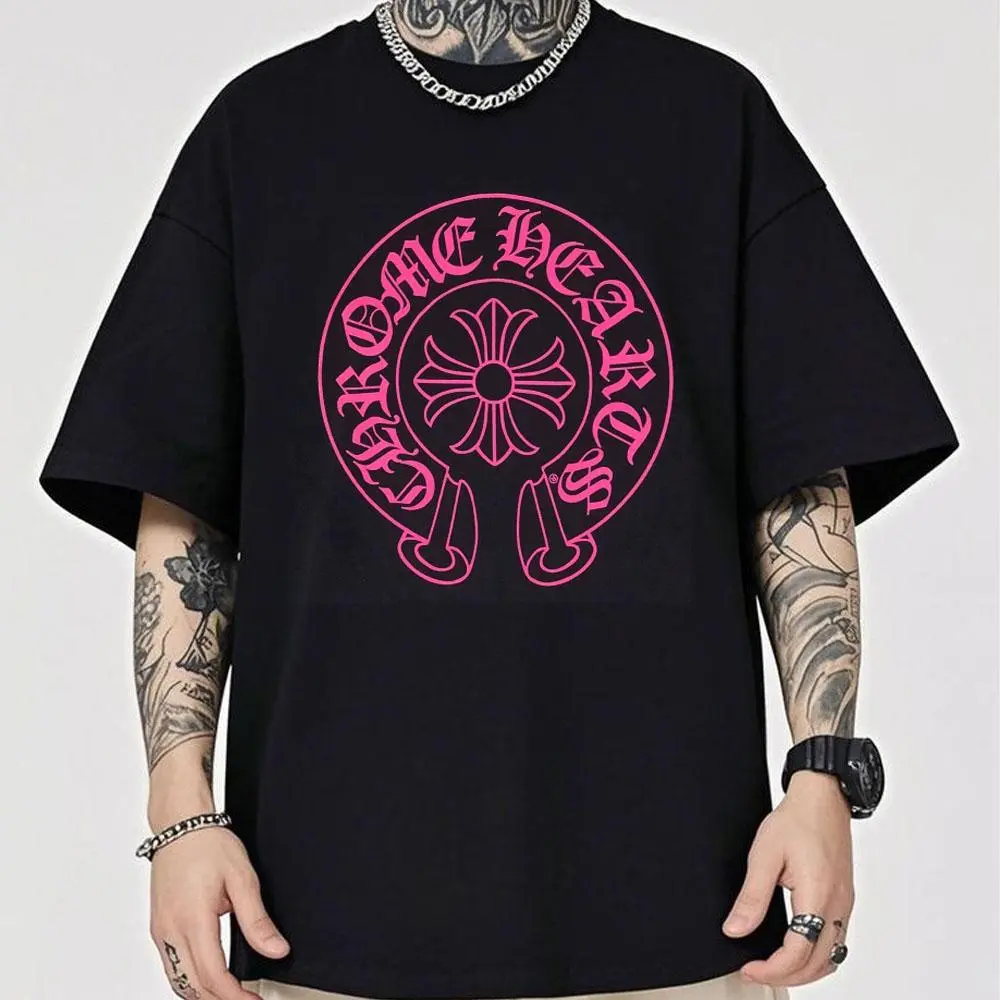 Chrome Hearts Horseshoe Pink Logo Pocket T-Shirt