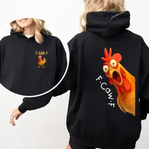 F-Caw-F Chicken 2 Sides Hoodie & Sweatshirt, FCAWF Chicken Hoodie, F Caw F Funny Sarcastic Sweatshirt Hoodie for Men Women, Gift for Him Her